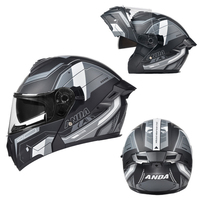 Casque de moto modulable intégral à visière rabattable en ABS, prix d'usine, nouveau, avec double visière, toutes saisons