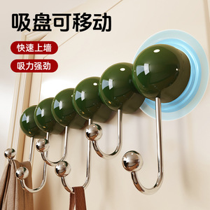 Modern Wall Mounted Suction Cup <b>Hooks</b> Round Durable Coat Rack For Bathroom Bedroom <b>Kitchen</b> Hat Storage - Product Image 2