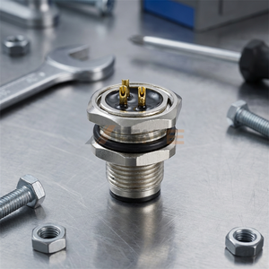 Connecteur M12 3 broches mâle/femelle, codage A, montage sur panneau arrière, <span class=keywords><strong>prise</strong></span> à souder, 4A 250V, étanche IP67 - Product Image 4