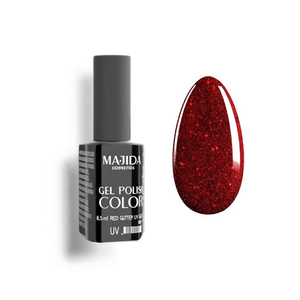 Majida Gel Polish Color 8,5 ml <b>Red</b> <b>Glitter</b> UV Gel - Product Image 3