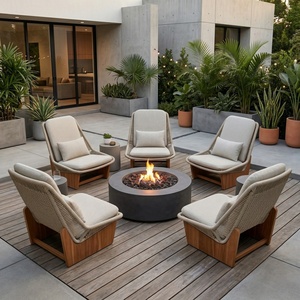 Ensemble de canapés de loisirs d'extérieur pour cour, terrasse, jardin, véranda, base <span class=keywords><strong>en</strong></span> <span class=keywords><strong>teck</strong></span> avec coussin imperméable - Product Image 4