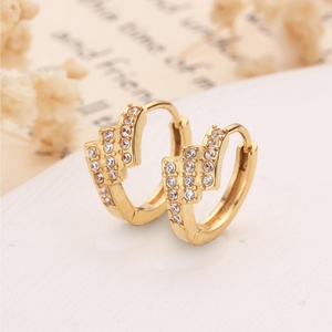 Pendientes de Aro de Acero Inoxidable Chapados en Oro de 18K, Geométricos con Circonita, Joyería de Moda, Pendientes Huggie Modernos para Mujer, Excelente Idea de Regalo - Product Image 2