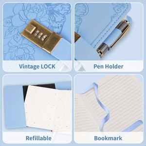 Carnet de notes en cuir à couverture rigide pour femmes et filles avec serrure vintage - Product Image 4