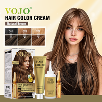VOJO Grosir & OEM 100ml*2 Krim Pewarna Rambut Permanen dengan Minyak Argan Tahan Lama Menutup Uban Populer di Negara-negara GCC