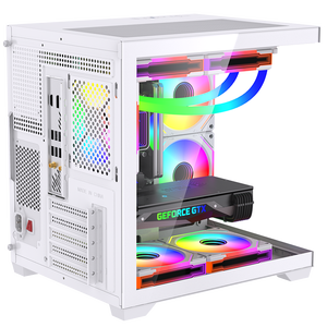 LOVINGCOOL Panel de vidrio de vista completa personalizado <span class=keywords><strong>Mini</strong></span> Matx <span class=keywords><strong>Itx</strong></span> RGB Pc Case Gaming Computer Mid Tower Gamer Gabinete para PC de escritorio - Product Image 3