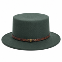 Chapeau Fedora en feutre de laine avec logo personnalisé, vente en gros, fabrication usine, ceinture décorative, large bord plat, unisexe, pour usage quotidien, fêtes et occasions formelles, couronne haute