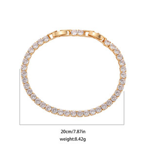 Modernas Pulseras y Brazaletes de Tenis de Acero Inoxidable 316L con Baño de Oro de 14k y 18k y Circonitas para Mujer, que no se deslustran - Product Image 6