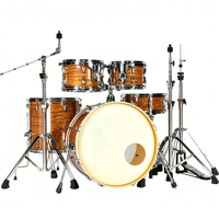 Batterie de percussion acoustique professionnelle en métal durable de 5 pièces avec jeu de cymbales lourdes et réglables et couleur personnalisée