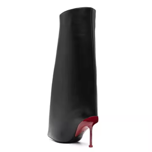 Fabricant de <span class=keywords><strong>bottes</strong></span> longues pour femmes avec design personnalisé, grande taille 43, bout pointu, <span class=keywords><strong>cuir</strong></span> souple <span class=keywords><strong>noir</strong></span>, <span class=keywords><strong>mollet</strong></span> extra <span class=keywords><strong>large</strong></span>, botte à talon haut et genou pour femmes - Product Image 5