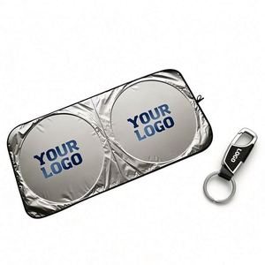 Wholesale Print Logo Double Circle Fold Front Windshield <b>Shade</b> for Car Dealer Business Promo Gift Sunshade - Product Image 1