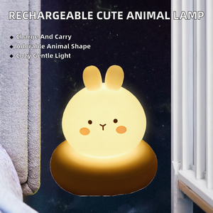Rechargeable LED Rabbit Night <b>Light</b> with Warm White <b>Light</b> Dimmable Silicone Magnet Base for Kids <b>Nursery</b> - Product Image 2