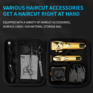 Machine à raser professionnelle affichage LCD homme tondeuse à cheveux sans fil 2 pièces ensemble de toilettage pour hommes salon de coiffure - Product Image 5