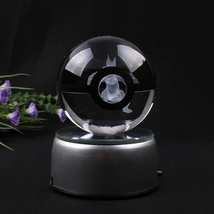 Boule en cristal K9 sculptée et gravée au laser avec base lumineuse USB pour cadeau de Noël - Product Image 4