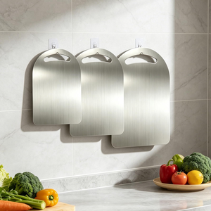 Tabla de Cortar Cuadrada de Acero Inoxidable 304 de Alta Calidad, Apta para Alimentos, Ecológica, Apta para Lavavajillas, Duradera y No Tóxica - Product Image 5