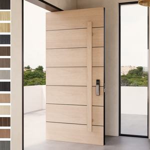 Porte d'entrée en bois massif de fabrication chinoise de premier plan, design moderne, luxe, villa, appartement, salon, extérieur, antivol, pivotante - Product Image 6