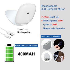 Square Cosmetic 5X <strong>Magnifying</strong> <strong>Mirror</strong> Compact <strong>Mirror</strong> with Uniform Dimmable LED Lights ABS Drop-Resistant Case - Product Image 4
