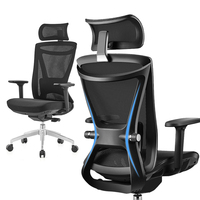 Silla de Oficina Ejecutiva Giratoria Económica, Silla Ergonómica de Tela para Oficina en Casa, Altura Ajustable, Reposabrazos Ajustables, Base Cromada