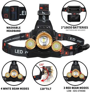 OEM Đèn Pin Đầu Khai Thác Mỏ <span class=keywords><strong>3</strong></span> Led <span class=keywords><strong>4</strong></span> Chế Độ Chống Nước Đa Năng Đèn Pin Đèn Pha Sạc Được Để Đi Săn/Cưỡi Ngựa - Product Image 6