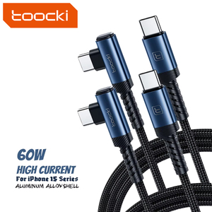 Toocki Chất lượng cao giá cả cạnh tranh <span class=keywords><strong>USB</strong></span> C Cáp PD 60W 90 độ khuỷu tay Cáp dữ liệu sạc nhanh cho điện thoại di động - Product Image 1