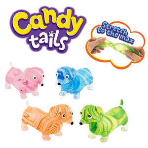 4 Style Colorful Crystal <b>Clear</b> TPR Colored Transparent Ripple Dog <b>Jelly</b> Toy Stretch Toys for Kids Dog Shape Squeeze Toy - Product Image 1