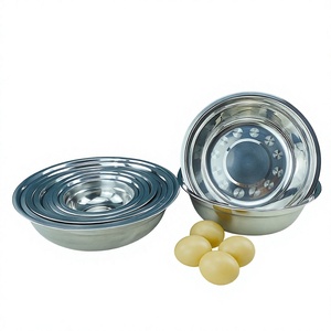 SFB41 721 Bol à riz en acier inoxydable écologique pour cuisine, grande cuve en métal, diverses tailles, classique - Product Image 2