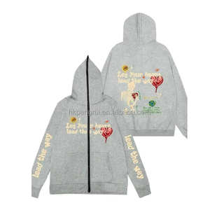 เสื้อฮู้ดมีซิปสำหรับผู้ชายเสื้อฮู้ดดี้ผ้าฝ้าย100% พิมพ์ลาย3D DTG แบรนด์โลโก้ - Product Image 1