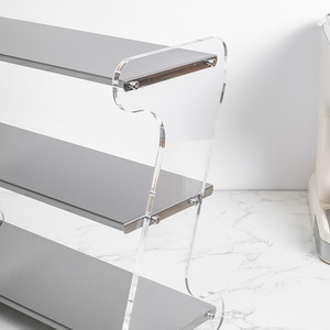 Étagère de rangement en acier inoxydable 304 de qualité supérieure, organisateur en acrylique en forme de Z, support à tasses à 2 niveaux pour comptoir de <span class=keywords><strong>cuisine</strong></span> - Product Image 4
