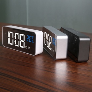 Recargable doble colores LED escritorio Snooze <span class=keywords><strong>relajante</strong></span> música espejo <span class=keywords><strong>despertador</strong></span> - Product Image 6