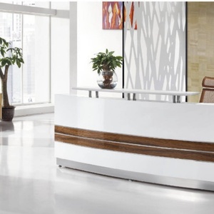 logo Design Front Lobby <b>Desk</b> Salon Reception <b>Desks</b> for Sale Office Furniture World - Product Image 6