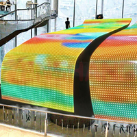 Écran LED transparent ultra-fin couleur pleine P6.25, affichage cristallin, film flexible ultra-lumineux pour centres commerciaux