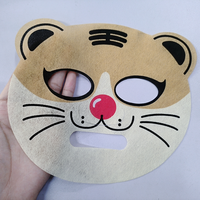 Masque facial jetable personnalisé en non-tissé imprimé, mignon, anti-brillance, hydratant, en fibres végétales, avec logo personnalisé pour