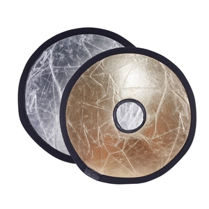 30Cm Draagbare Opvouwbare Reflector (Voor Dslr), Gouden En Zilveren Gat Flitser <span class=keywords><strong>Diffuser</strong></span> - Product Image 1