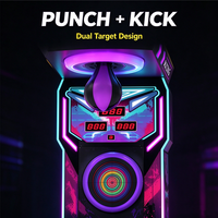 Machine de test de force de frappe et de coup de pied 2-en-1 à monnayeur, jeu d'arcade avec affichage des scores lumineux LED pour lieux de divertissement
