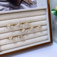 Yeni gelenler Moissanite taş yüzük ile zirkon yüzük ile 14K gerçek altın kadınlar erkekler için güzel takı hediye