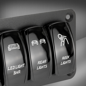 Panel de Interruptores Metálico de 3 Botones para Barra de Luces LED, 12V, Iluminación Azul, Control Interior para Auto - Product Image 5