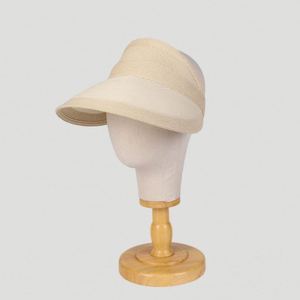 หมวกปีกกว้างกันแดดทรงเรียบหรูสำหรับผู้หญิง สไตล์ลำลองสำหรับฤดูร้อน ทำจากวัสดุฟางกระดาษ - Product Image 3