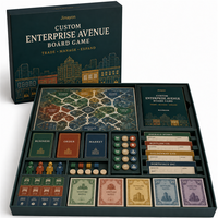 Jeu de société de gestion d'entreprise Jinayon Custom Enterprise Avenue avec billets de banque fictifs, pièces en carton gris et en bois, OEM ODM