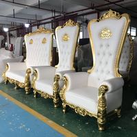Chaise Trône de Mariage Luxueuse en Bois – Design Antique Européen, Idéale pour Usage Commercial, Hôpitaux et Villas, Construction en Bois Massif