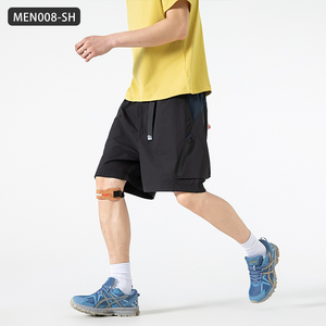 Мужские шорты-карго, Летние повседневные и уличные свободные шорты 5 дюймов, модная уличная одежда с несколькими карманами, шорты для бега - Product Image 4