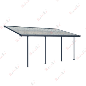 Que se adjunta <span class=keywords><strong>a</strong></span> la pared hermoso diseño policarbonato tonos de perfil de aluminio Canopy-Paso de toldo de techo para los coches - Product Image 3