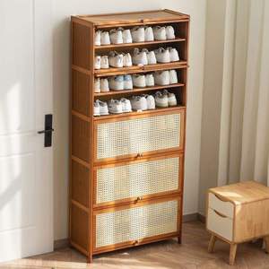 Nuova <span class=keywords><strong>Scarpiera</strong></span> Moderna in Bambù per Soggiorno a Prezzo Conveniente, con Anta Ribaltabile Antipolvere, Portascarpe di Lusso - Product Image 2
