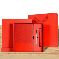 Ensemble cadeau de bloc-notes en cuir PU A5 avec logo personnalisé OEM ODM, stylo, clé USB, boîte cadeau promotionnelle pour entreprise, vente en gros, impression UV