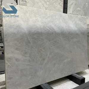 Translucent Natural Victoria Fall White Quartzite Slab for Countertops Wall Floor Tiles Beige Grey Quartzite Slabs