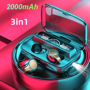 3in1 이어폰 제조업체 M18 TWS 이어폰 LEDFlash 라이트 Audifonos Auriculares Envio Gratis Con Altavoz 5.0 이어 버드