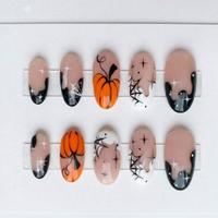 Faux Ongles Carrés en Acrylique pour Halloween, Rouge Vin, Effet Œil de Chat Gothique, Papillon 3D, Araignée, Décoration Strass, Vente en Gros