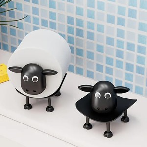 Porte-<span class=keywords><strong>papier</strong></span> <span class=keywords><strong>toilette</strong></span> autoportant en plastique noir en forme de <span class=keywords><strong>mouton</strong></span>, écologique, moderne, antirouille, <span class=keywords><strong>support</strong></span> carré, garantie 1 an - Product Image 4