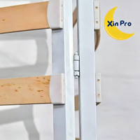 Cadre de lit pliable en bois et métal durable avec rangement, design moderne et minimaliste pour chambre, salon, hôtel, école