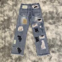 DENIMGUYS American High Street hommes pénible broderie Patch Applique empilé déchiré Denim Jeans pantalon hommes