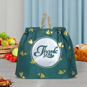 High Quality Durable Customized <b>Plastic</b> <b>Shrink</b> Bags with Screen Printing Black Carrying Bag with Handle Food Grade - Product Image 2