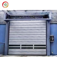 Porte de garage coulissante électrique à ouverture latérale, moderne, en alliage d'aluminium dur, automatique, à haute vitesse, à enroulement horizontal en spirale